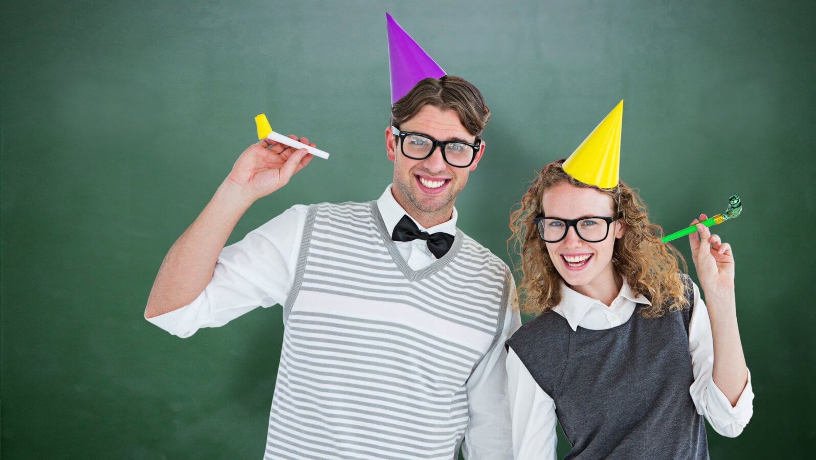 Geeky_couple_with_party_horns